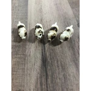 Vintage Brown and White Puppies Dogs Porcelain Set of 4 (ava)